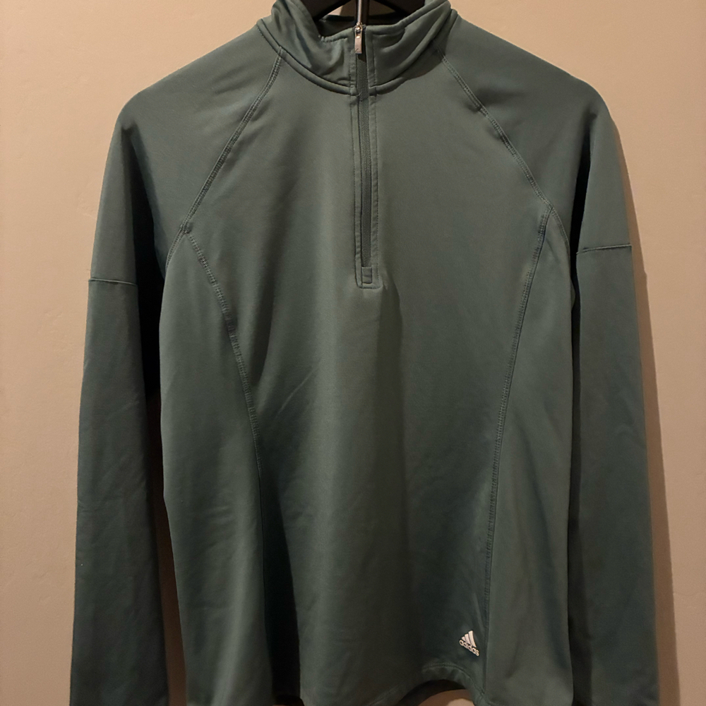 Adidas Golf‎ Women's 1/4 Zip Pullover Sage Green Activewear Top RN 88387 Medium